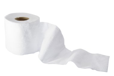 tissue roll on white background clipart