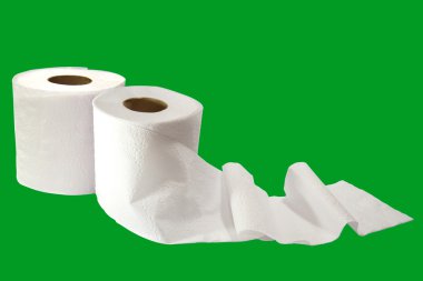 doku yeşil arka plan üzerinde rulo