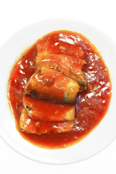 Sardin fish in tomato sauce — Stock Photo, Image