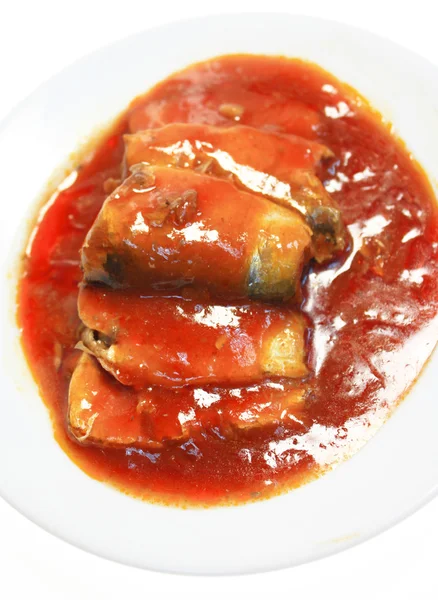 Sardin fish in tomato sauce — Stock Photo, Image