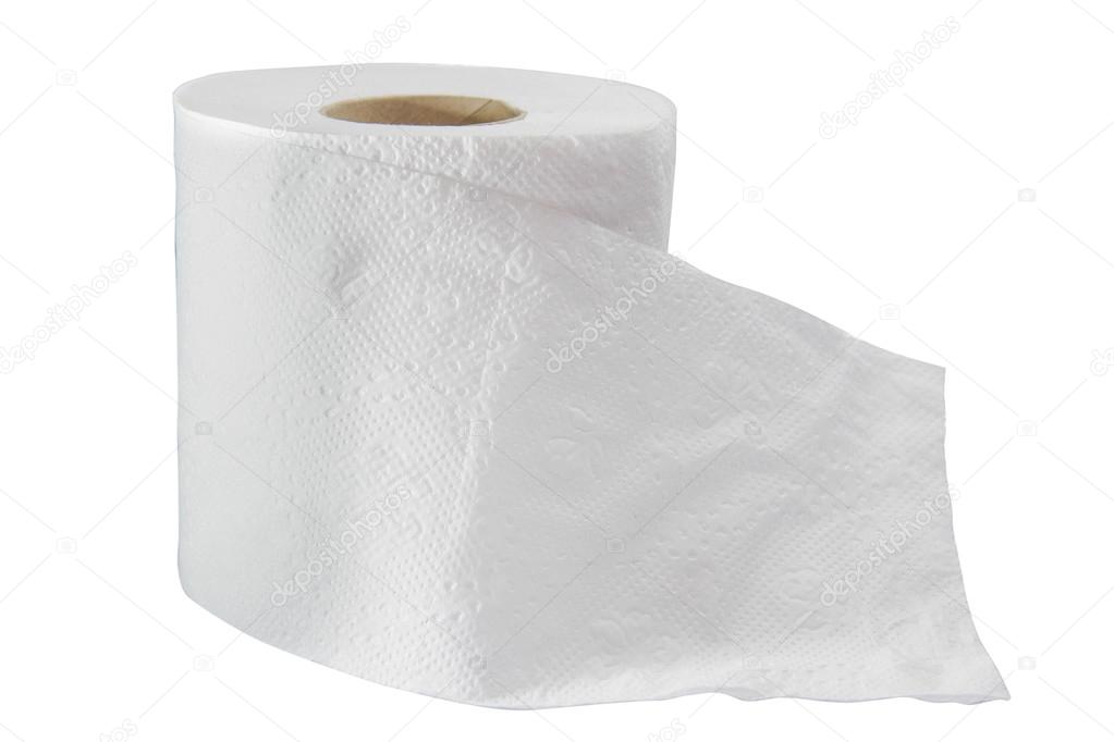 tissue roll on white background