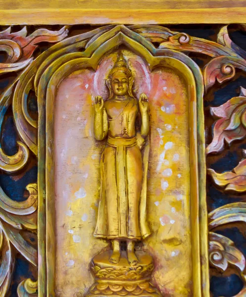 Wazig beeld van de Bhudha in Thaise tempel — Stockfoto