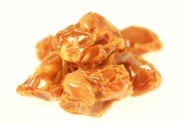 Tay karamel şeker, Hindistan cevizi şekerleme renkli ambalaj.