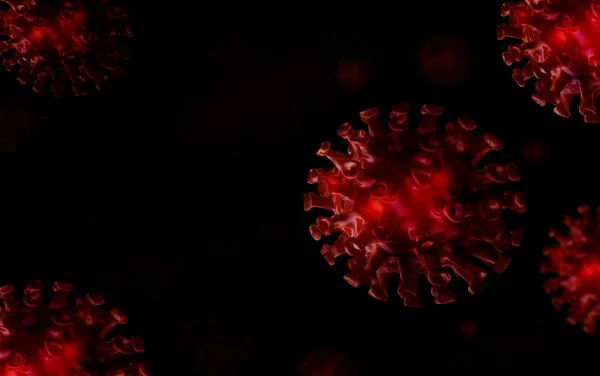 Covid Vírus Corona Vírus Gripe Células Bacterianas Infectar Conceito Sob — Fotografia de Stock