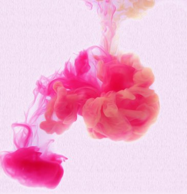 Hareket rengi suya düşer, mürekkep kıvrılır, mürekkep soyutlanır. Suyun altında süslü bir mürekkep bulutu. Kristal renkler ve suda mürekkep. Soyut arkaplan