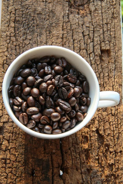 Grão de café no fundo branco — Fotografia de Stock