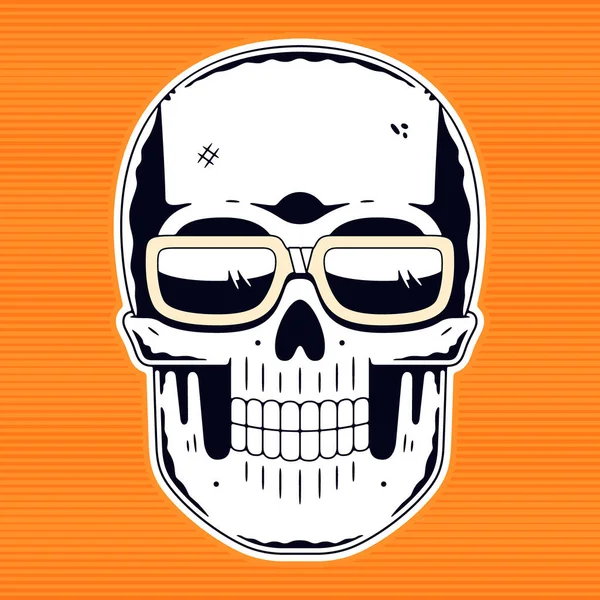 Komik kafatası. Modern logo. Kemikli kafatası. — Stok Vektör