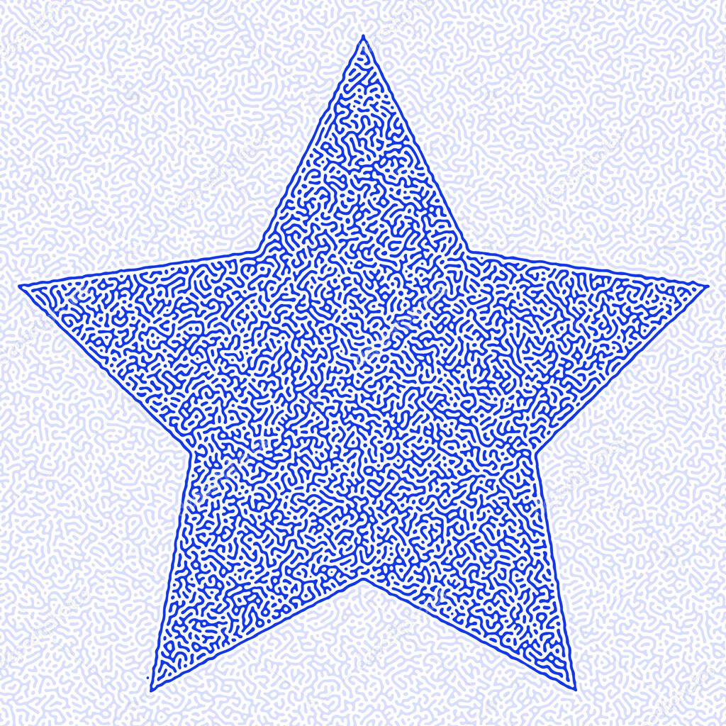 Turing abstract pattern star sketch engraving vector illustration. T-shirt apparel print design.