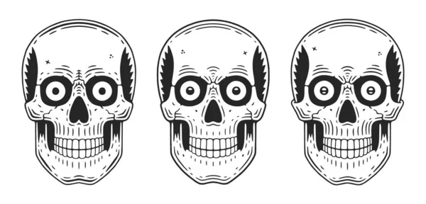 Забавный череп. Современный логотип Череп ретро. — стоковый вектор