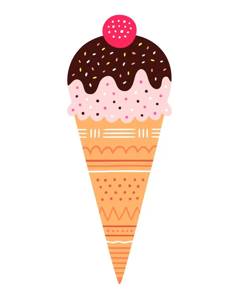 Modern flat ice cream symbol. — Stock Vector