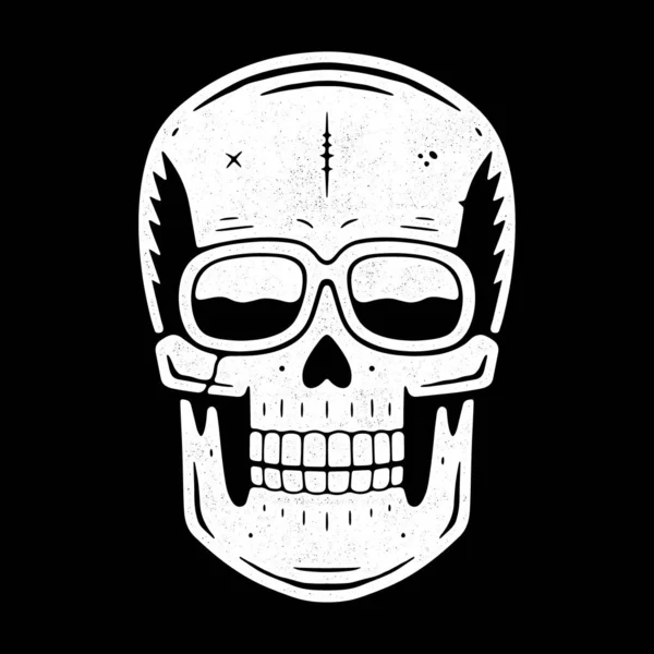 Gracioso cráneo grabado. Logo moderno. — Vector de stock