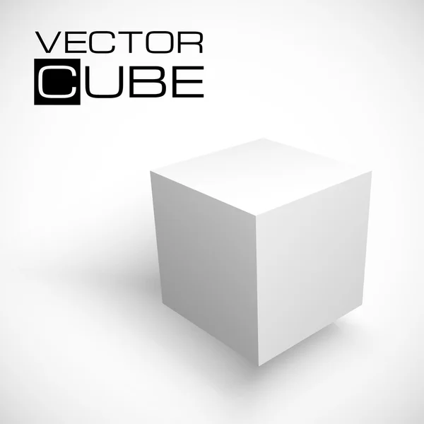 Cube 3D isolé sur fond blanc . — Image vectorielle