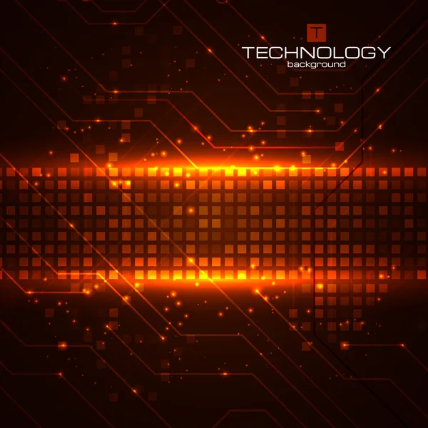 Arrière-plan technologique avec éléments de circuits imprimés — Image vectorielle