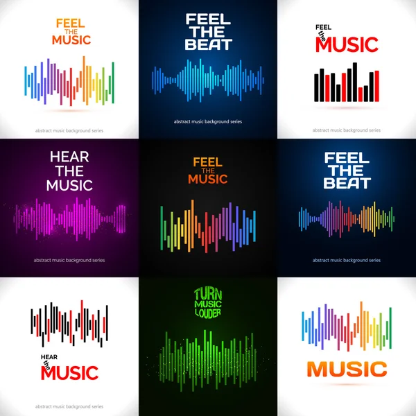 Set of different equalizer icons. — Stock Vector