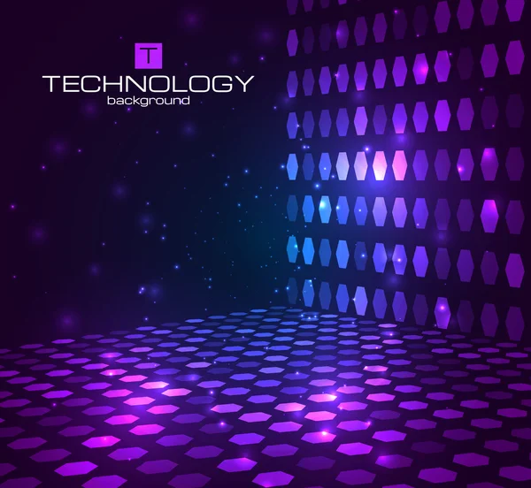 Abstract hexagonal background. Retro disco stage.