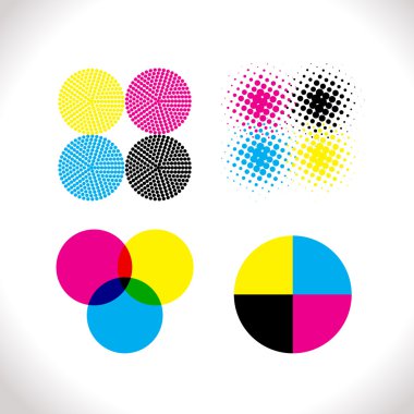 Cmyk resimler kümesi.