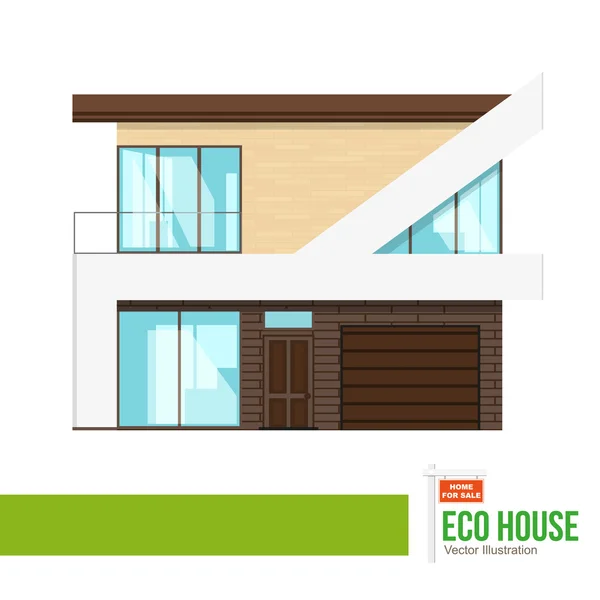 Eco House cottage — Stock Vector