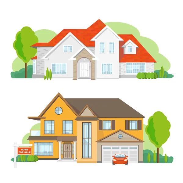 Set House cottage — Stock Vector