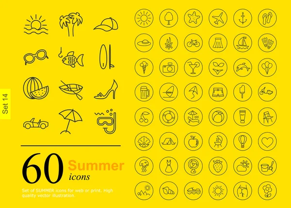 60 летних икон — стоковый вектор
