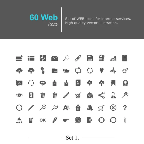 60 web ikony — Stockový vektor