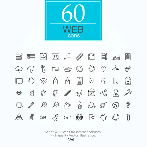 60 iconos web — Vector de stock