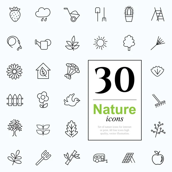 30 icônes nature — Image vectorielle
