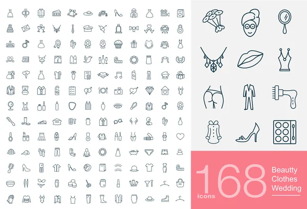 168 linje ikoner — Stock vektor