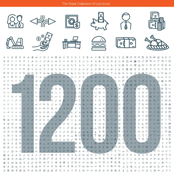Conjunto de 1200 ícones de linha — Vetor de Stock