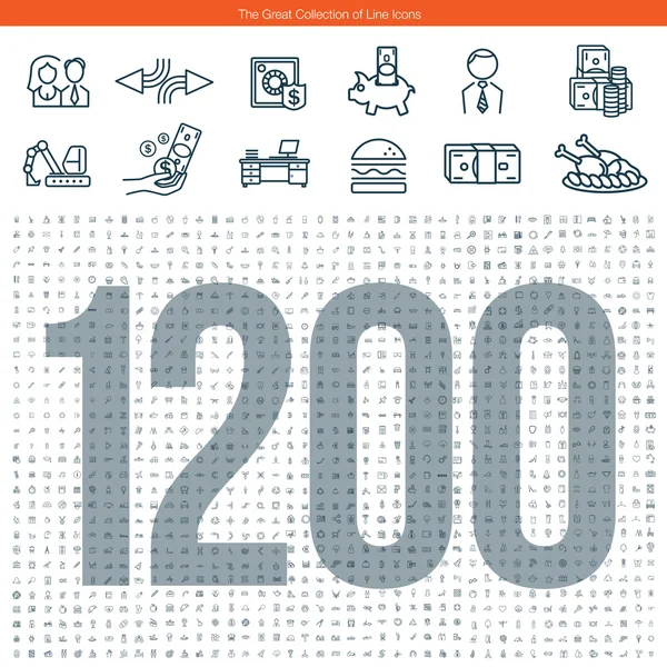 Set of 1200 line icons Royalty Free Stock Vectors