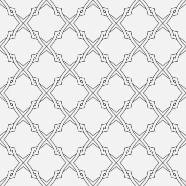 Eğimli çizgileri olan kusursuz geometrik desen. Tasarım kartpostal, poster, broşür ve kapak için elmasla dolu dalgalı modern moda arka planı. Basit kafes grafik tasarım vektörü.