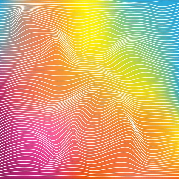 Textura Lineal Color Ondulado Fondo Abstracto Relieve Con Ilusión Óptica — Vector de stock