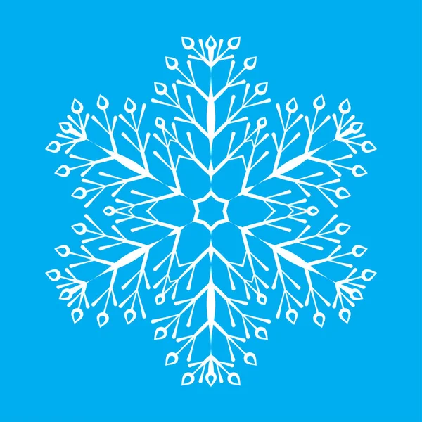 Silhouette Snowflake Icon Print Blue White Abstract Drawing Graphic Design — Stock Vector