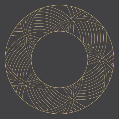 Metin için yeri olan doğrusal dekoratif çerçeve. Minimalist vektör süsü. Monogram, tebrik kartı, düğün davetiyesi. Vektör grafikleri.