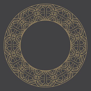Metin için yeri olan doğrusal dekoratif çerçeve. Minimalist vektör süsü. Monogram, tebrik kartı, düğün davetiyesi. Vektör grafikleri.