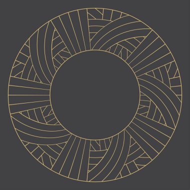 Metin için yeri olan doğrusal dekoratif çerçeve. Minimalist vektör süsü. Monogram, tebrik kartı, düğün davetiyesi. Vektör grafikleri.