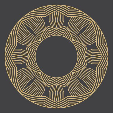 Metin için yeri olan doğrusal dekoratif çerçeve. Minimalist vektör süsü. Monogram, tebrik kartı, düğün davetiyesi. Vektör grafikleri.