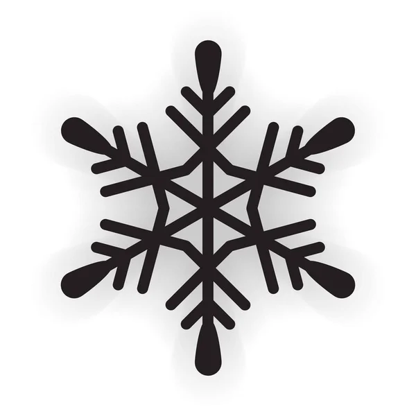 Kerstsneeuwvlok Met Een Schaduw Het Winter Design Element Geïsoleerd Een — Stockvector