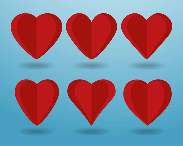 Ensemble Coeur Icônes Vectorielles Modèles Abstraits Carton Sous Forme Cœur — Image vectorielle