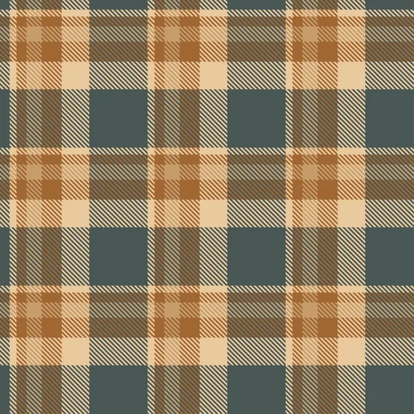 Glen Plaid Pattern Brown Blue Seamless Checkered Background Colored Scottish — Stock Vector