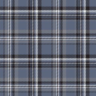 Glen ekose desenli mavi, beyaz, siyah. Kusursuz bir arka plan. Renkli İskoç kafesi. Soyut doku. Kumaşlar, gömlekler ve tekstil üzerine vektör grafikleri.