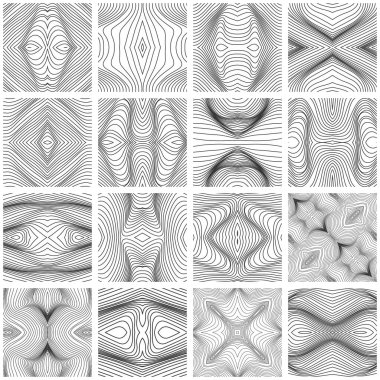 İnce kıvrımlı çizgilerle kusursuz geometrik desen oluşturun. Oval şekiller, yarım daire, yay. Modern moda geçmişi. Vektör grafiği.