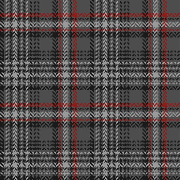 Naadloze Vectorachtergrond Klassieke Pixel Structuur Haringbot Gekleurde Schotse Mode Pixel — Stockvector