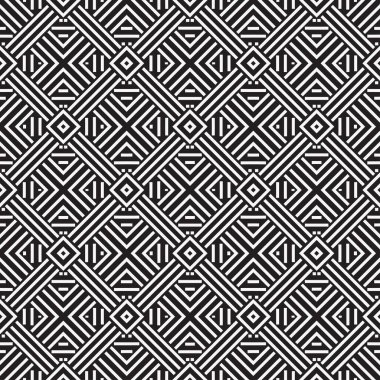 Kusursuz geometrik vektör deseni. Etnik motif. Tekrarlayan geometrik şekillerle soyut arkaplan. İnce çizgi. Kapak için, kartlar, duvar kağıtları, kumaşlar.