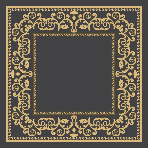 Kreisförmiges Barockes Ornament Goldener Dekorativer Rahmen Der Ort Für Den — Stockvektor
