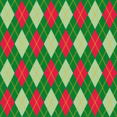 Argyle deseni çeşitli renklerde elmaslardan oluşmuş. Süveter ve çorap gibi örgü elbiselerde kullanılır. Kumaş, gömlek, tekstil ve masa örtüsü üzerine vektör grafikleri..