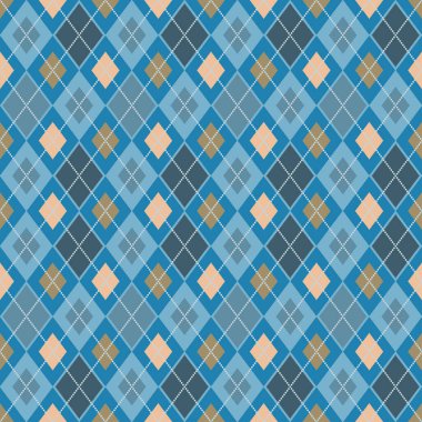 Argyle deseni çeşitli renklerde elmaslardan oluşmuş. Süveter ve çorap gibi örgü elbiselerde kullanılır. Kumaş, gömlek, tekstil ve masa örtüsü üzerine vektör grafikleri..