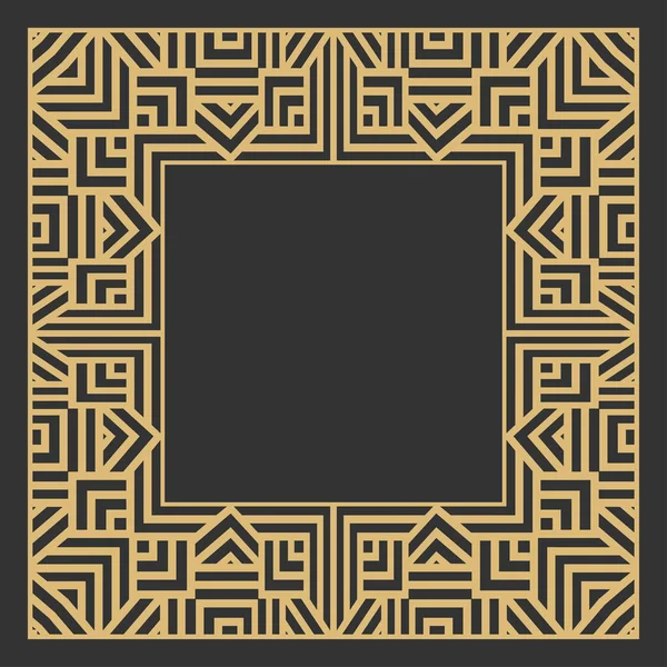Cornice Decorativa Circolare Ornamento Decorativo Oro Geometrico Con Posto Testo — Vettoriale Stock
