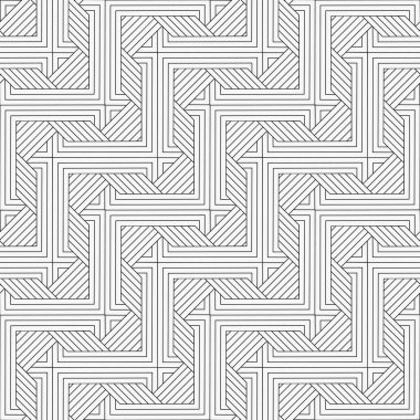 Kusursuz geometrik vektör deseni. Tekrarlayan geometrik şekillerle soyut arkaplan. İnce çizgi. Etnik motif. Kapak için, kartlar, duvar kağıtları, kumaşlar. Vektör grafiği.
