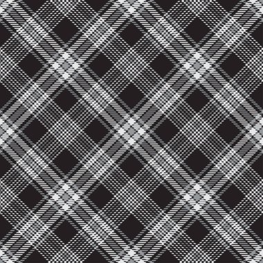 Siyah ve beyaz ekose desenli. Soyut, dikişsiz tartan duvar kağıdı. Modern moda kafes dokusu. Kumaşlar, gömlekler, tekstil ve perdeler üzerindeki baskı vektör grafikleri.