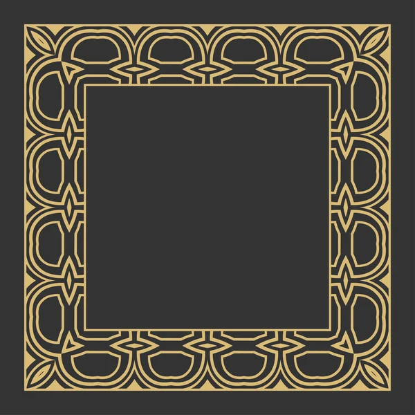 Кругла Декоративна Золота Рамка Геометричний Декоративний Орнамент Місцем Тексту Монограма — стоковий вектор